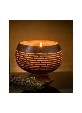 Porta vela coco grabado