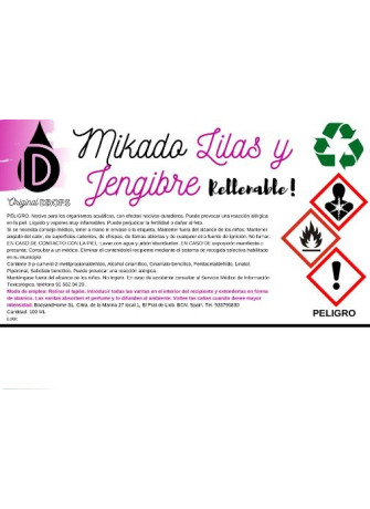 Mikado Lilas y Jengibre 100ml Completo