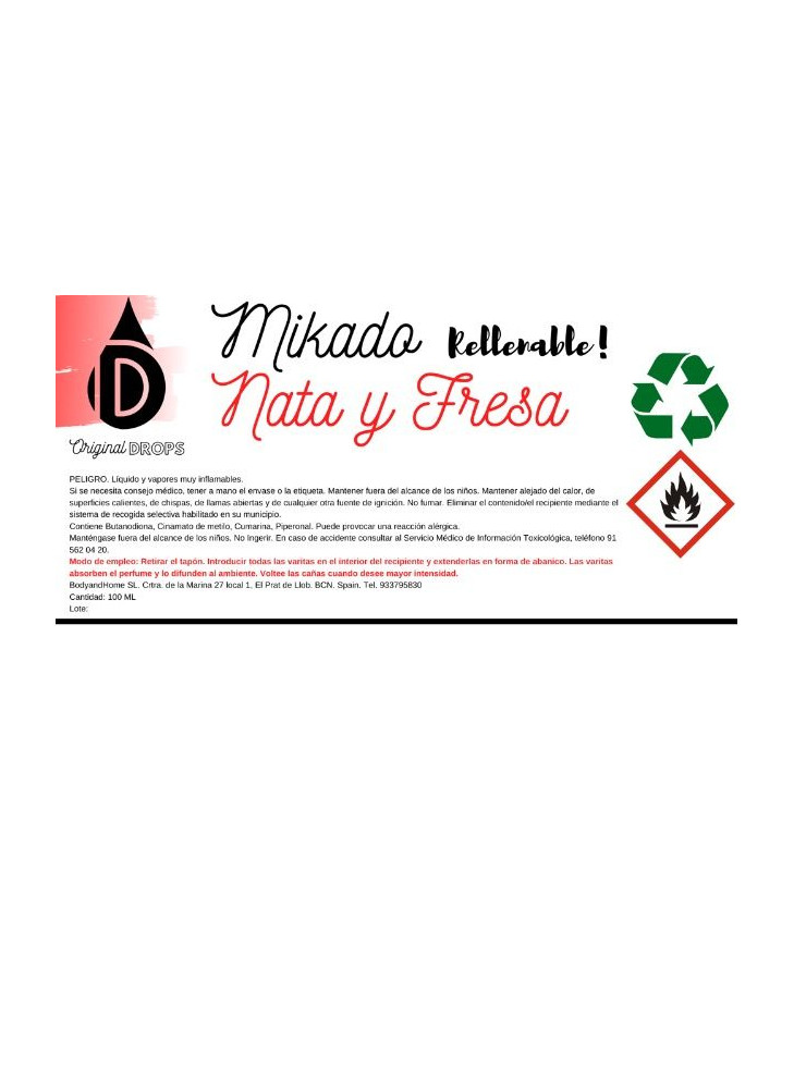 Mikado Nata y Fresa 200ml Completo